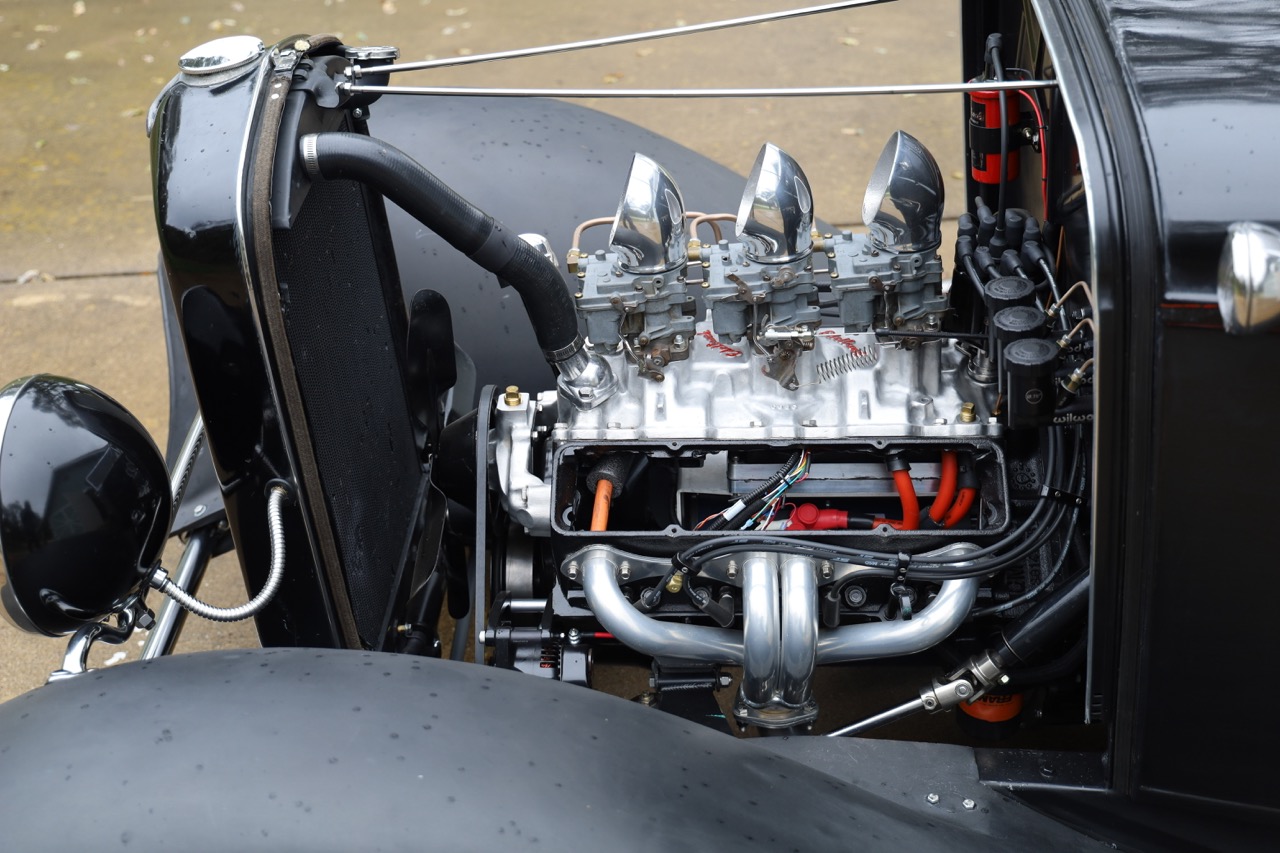Bonnie the Electric Deuce Coupe — front quarter view