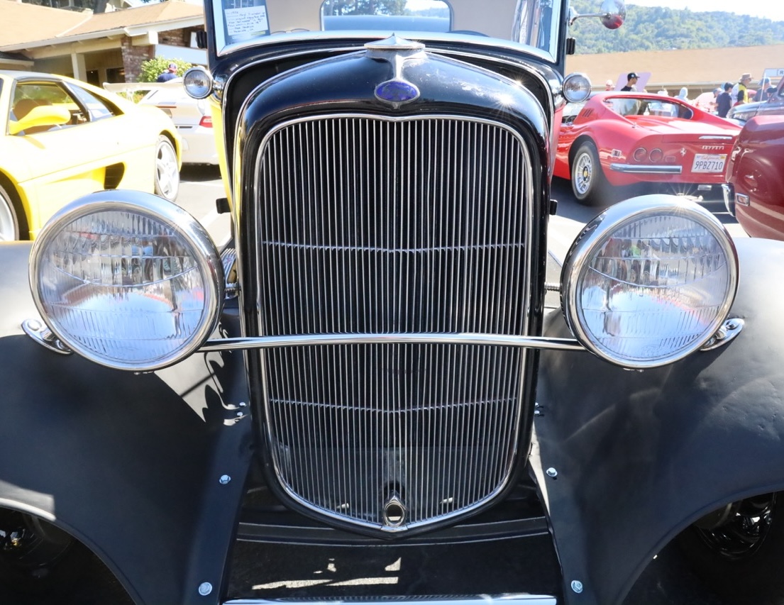 Bonnie's engine bay showing the eV8 electric small block