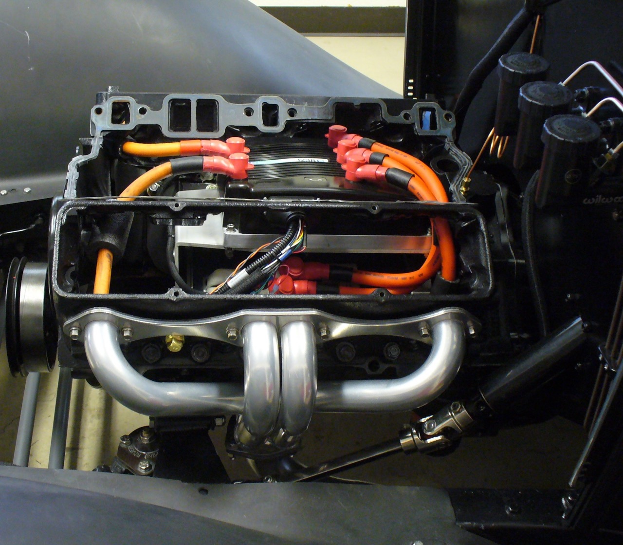 Electronics hidden inside the eV8 small block casting